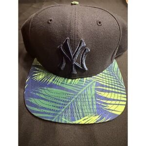 RARE New York Yankees Baseball Hat Cap 47 Brand Snapback Black/Tropical Bill